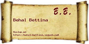 Behal Bettina névjegykártya