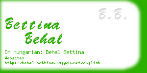 bettina behal business card